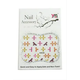 Çiçek Tırnak Aksesuarı Tattoo Sticker-Beyaz