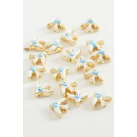 Anka Kuşu Mineli Bileklik Ve Kolye Ucu Aparatı 1 Adet-Beyaz