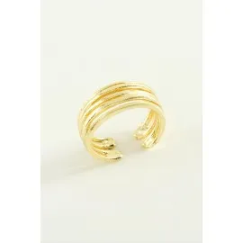 Çift Sıra Metal Yüzük-Sarı