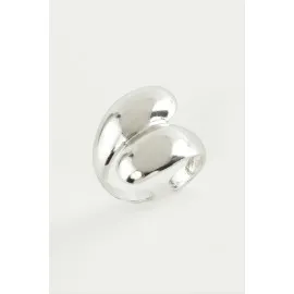 Su Damlası Metal Yüzük-Gümüş Rengi