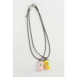 İçecek Arkadaşlık Kolyeleri Çift Kolye-Siyah