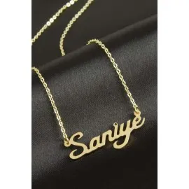 Saniye İsimli Kolye -Sarı