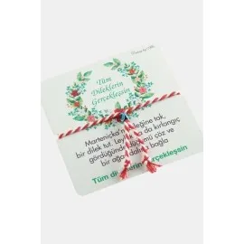 Nazar Boncuklu Marteniçka Bileklik  Toptan Marteniçka Bileklik-Kırmızı