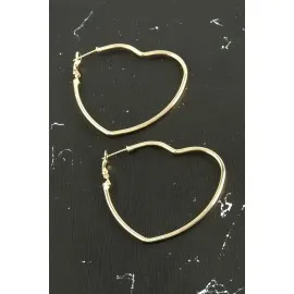 Kalp Trend Küpe 5 Cm-Sarı