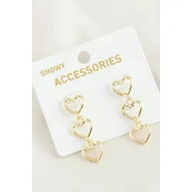 Kalp Trend Metal Küpe-Sarı