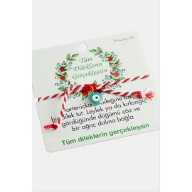 Nazar Marteniçka Makrome İp Bileklik-Kırmızı