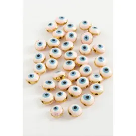 Nazar Mineli Bileklik Ve Kolye Ucu Aparatı 1 Adet-Açık Pembe