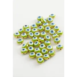 Nazar Mineli Bileklik ve Kolye Ucu Aparatı 1 Adet-Yeşil