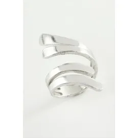 Yaprak Metal Yüzük-Gümüş Rengi