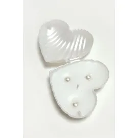 Kalp Kutulu Mum-Beyaz