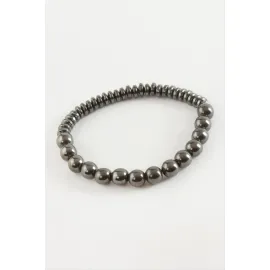 Hematit Onix Doğaltaş Bileklik-Antrasit