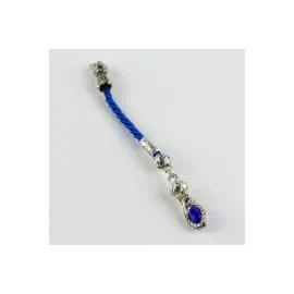 Zirkon Taşlı ÖrmeTesbih Püskülü 1Adet-Turkuaz