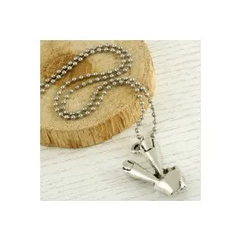 Okey İşaretli Metal Kolye-Gümüş Rengi