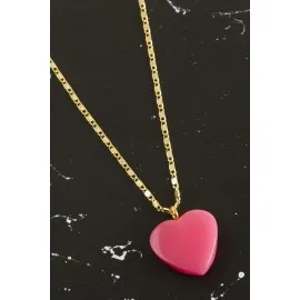 Yeni Sezon Kalp Kolye-Pembe