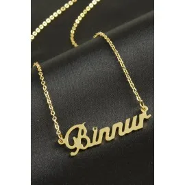 Binnur Isimli Kolye -Sarı