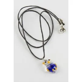 Baykuş Cam Kolye-Renkli