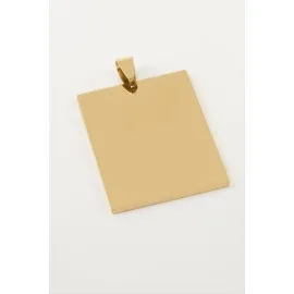 Dikdörtgen İsim Yazılabilir Çelik Kolye Ucu 2,2X3,7 Cm-Sarı