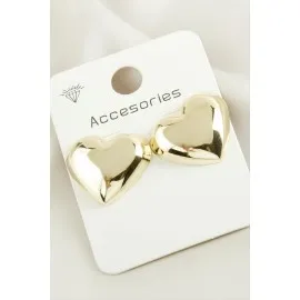 Kalp Trend Metal Küpe-Sarı