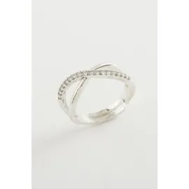 Sonzuluk Zirkon Taşlı Yüzük-Gümüş Rengi