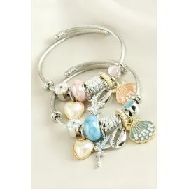 İstiridye Panora Bileklik-Gümüş Rengi