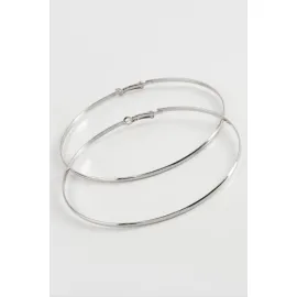 Düz Metal Halka Küpe 8-9-10 cm-10 cm