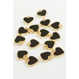 Kalp Mineli Bileklik ve Kolye Ucu Aparatı 1 Adet-Siyah