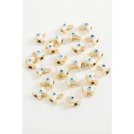 Kelebek Mineli Bileklik ve Kolye Ucu Aparatı 1 Adet-Beyaz