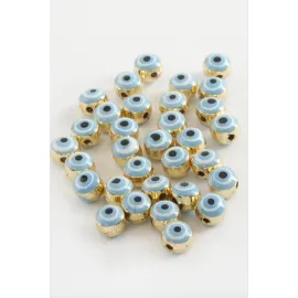 Nazar Mineli Bileklik ve Kolye Ucu Aparatı 1 Adet-Açık Mavi