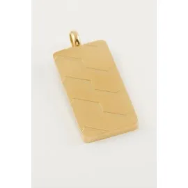 Dikdörtgen İsim Yazılabilir Çelik Kolye Ucu 2,5X3,5 cm-Sarı