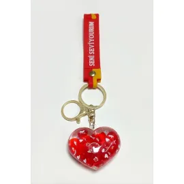 Kalp Seni Seviyorum Yazılı Silikon Anahtarlık-Renkli