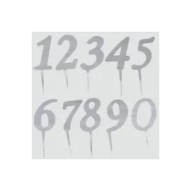 Gümüş Renkli Rakam Pasta ve Kek Pleksi-7