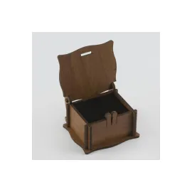 Seni Seviyorum Figürlü Ahşap Yüzük Kutusu-Kahverengi