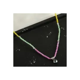 Renkli Kum Boncuk Taşlı Kolye-Model-2