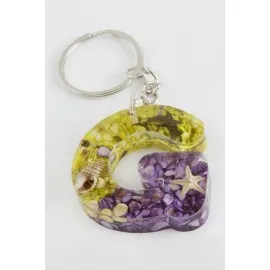 G Harfli Epoksi Anahtarlık-Renkli