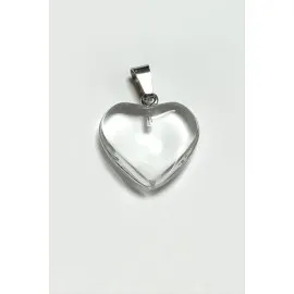 Kuvars Kalpli Doğaltaş Kolye Ucu-Şeffaf