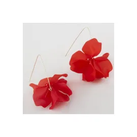 Çiçek Figürlü Zara Küpe-Kırmızı