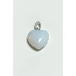 Aytaşı Kalpli Doğaltaş Kolye Ucu Küçük 1,5 Cm-Açık Mavi