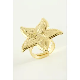 Çiçek Metal Yüzük-Gümüş Rengi