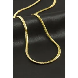 İtalyan Zincir Çelik Kolye 60 cm-Sarı