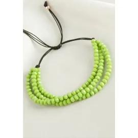 Üçlü Kristal Bileklik-Fıstık Yeşili