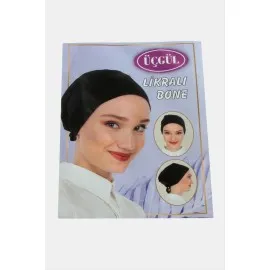 Likralı Bağlamalı Düz Bone-Krem