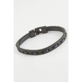 İpli Kaliteli Suni Deri Bileklik-Siyah