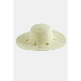 Deniz Kabuğu Hasır Şapka-Krem