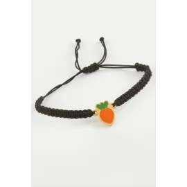 Ananas Makrome Örgülü Bileklik-Siyah