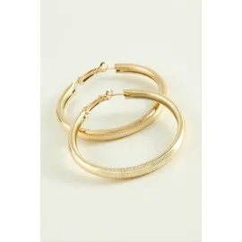 Noktalı Boru Halka Küpe 3,5 Cm-Sarı