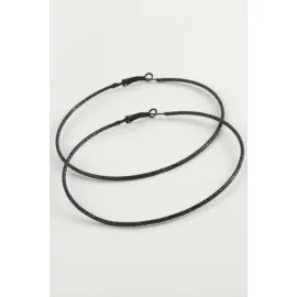 Çizgili Metal Halka Küpe 8-9-10 Cm-8 Cm