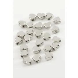 Kalp Metal Bileklik Ve Kolye Ucu Aparatı 1 Adet-Gümüş Rengi