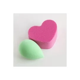2 Adet Kalp Makyaj Süngeri Minik-Renkli