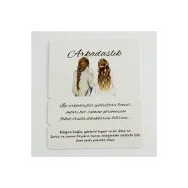 Arkadaşlık Bileklik Kartı-Beyaz