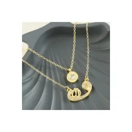 Vav Yeni Sezon İkili Kolye-Sarı